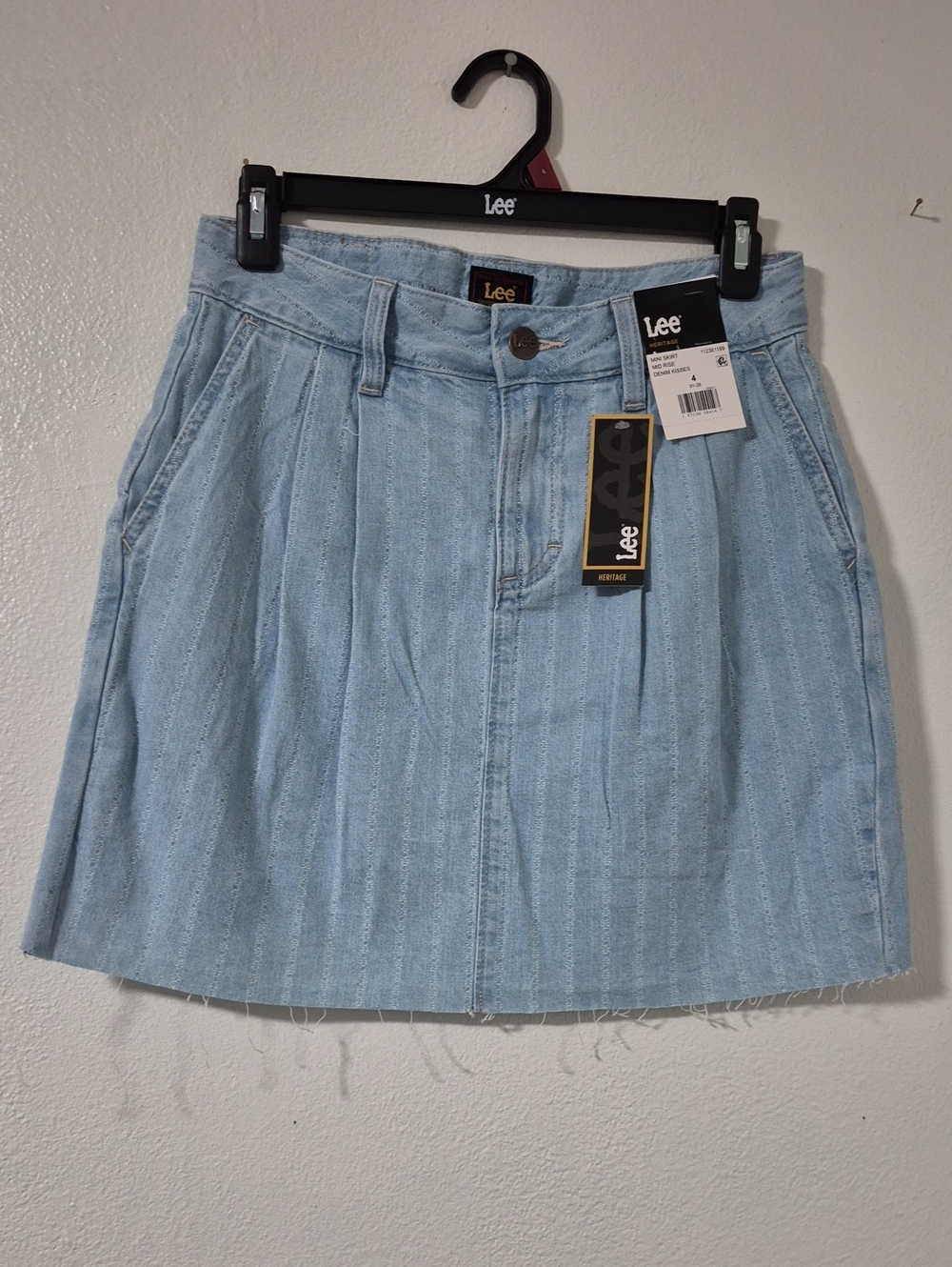 Lee Heritage Pleated Denim Mini Skirt